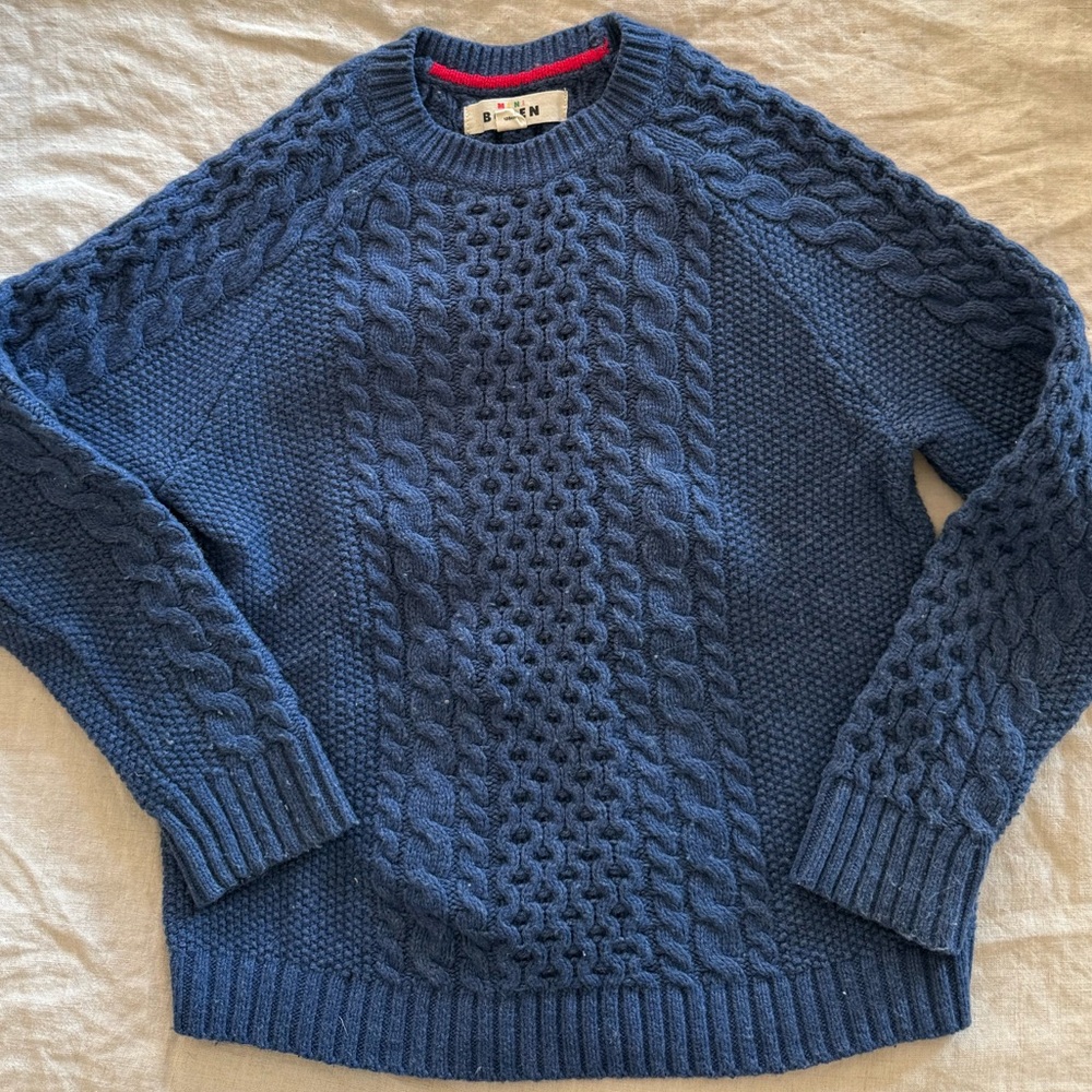 Mini Boden Blue Cable Knit Sweater